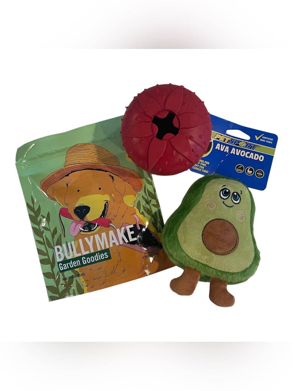 Bullymake Dog Toys And Treat Garden Treats Avocado Squeaky Strawberry Power Chew